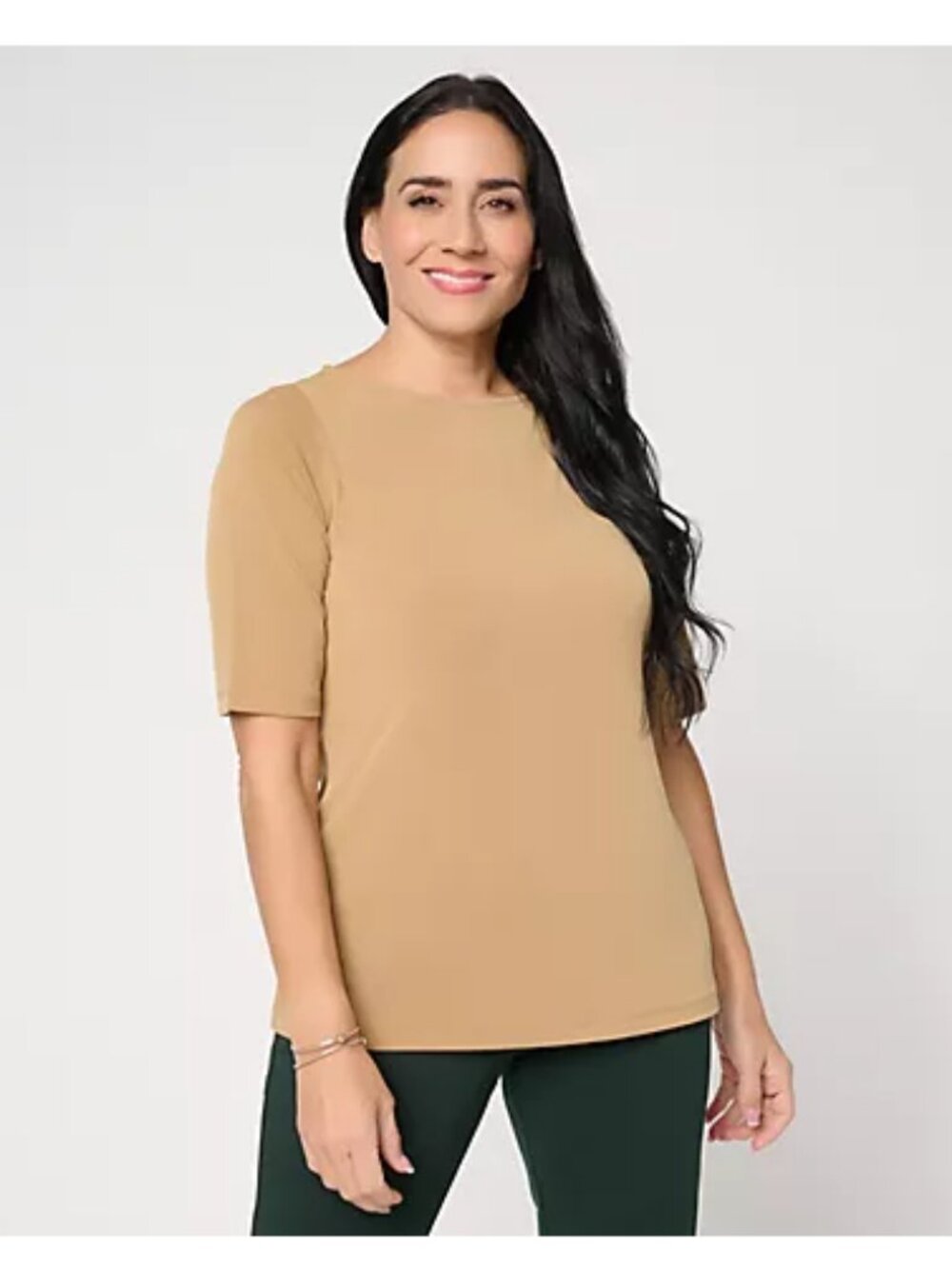 Susan Graver Essentials Liquid Knit Bateau Neck Top - Size: Large - NIP